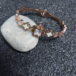Clover design white stud bracelet
