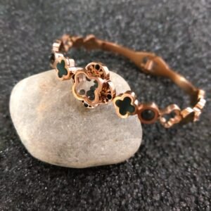 Clover design black stud bracelet