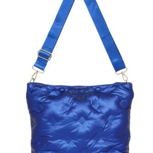 Blue Metallic Puffer Tote Bag
