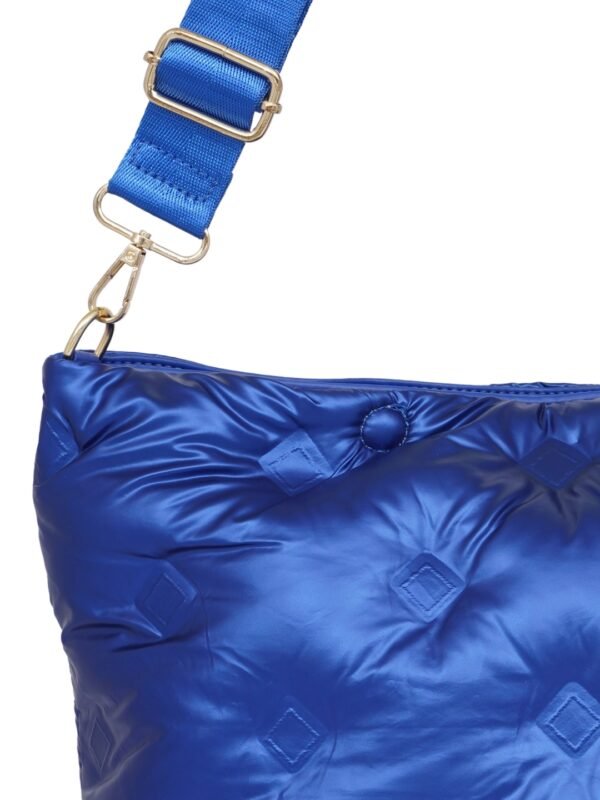 Blue Metallic Puffer Tote Bag - Image 5
