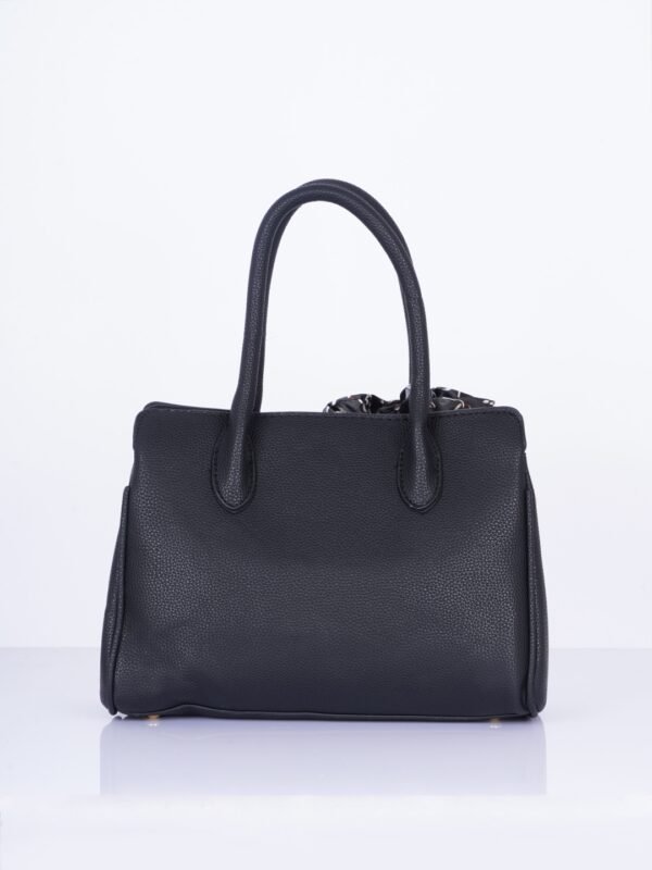 Textured Structured Handheld Bag with Scarf - Image 2