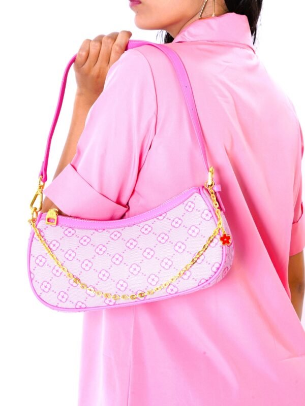 Geometric Printed Structured Handheld Bag - Image 6