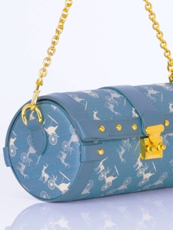 Abstract Printed Half Moon Shoulder Bag - Image 3