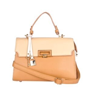 Colourblocked Structured Satchel Bag