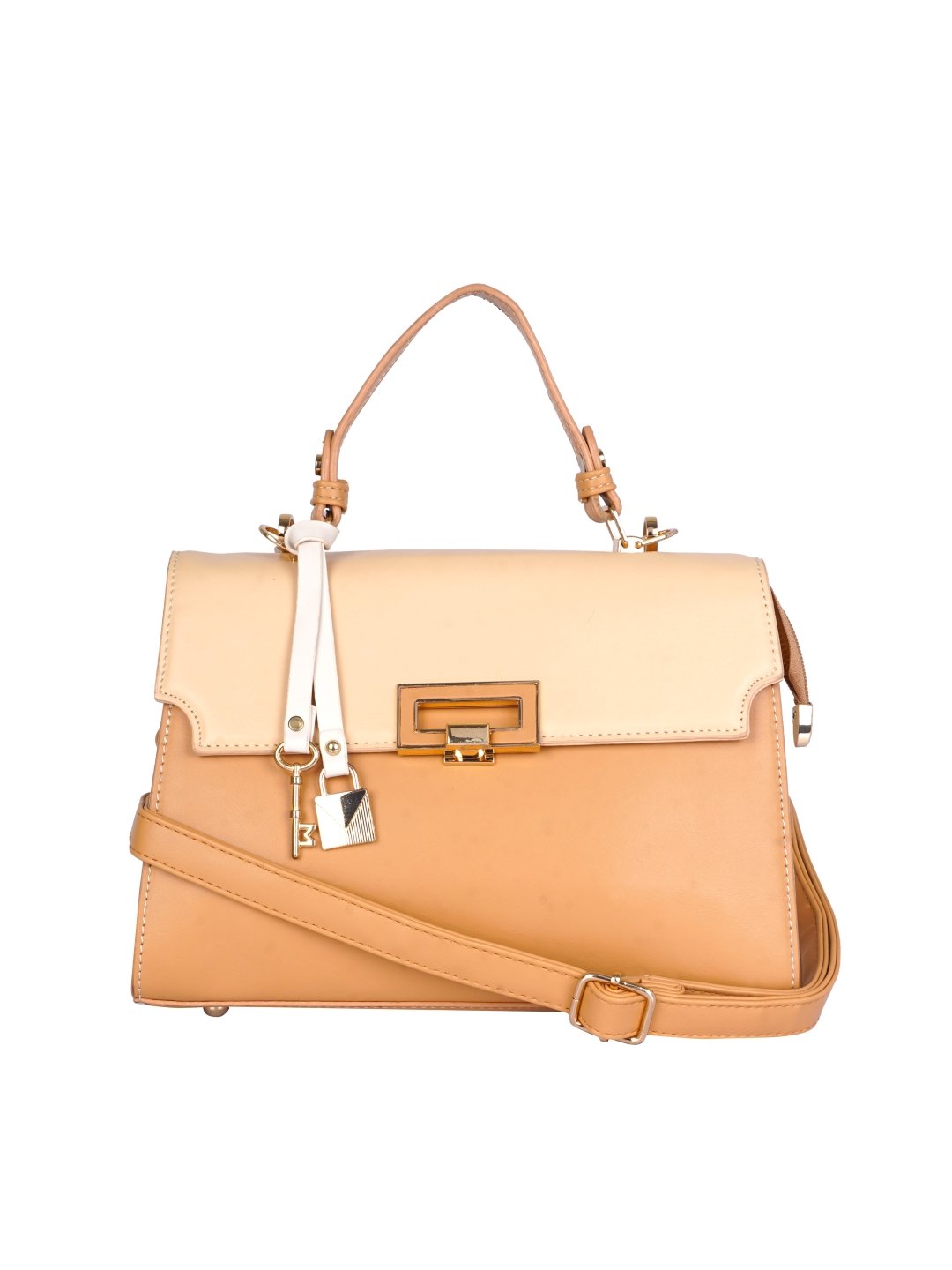 Colourblocked Structured Satchel Bag