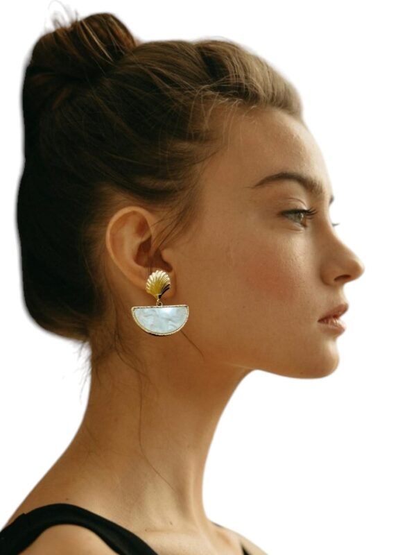 Shell and MOP dangler earrings