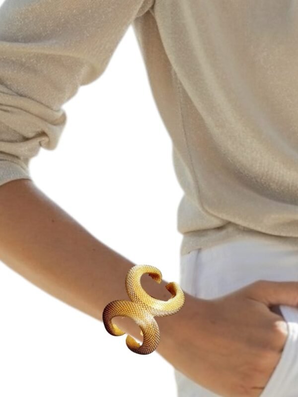 Gold Mesh statement Cuff