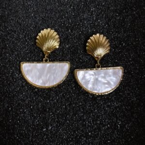 Shell and MOP dangler earrings