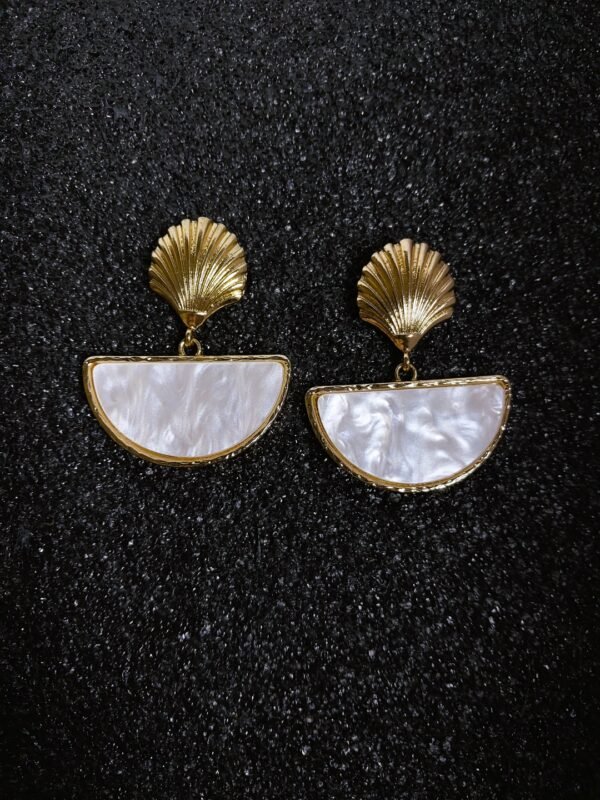 Shell and MOP dangler earrings