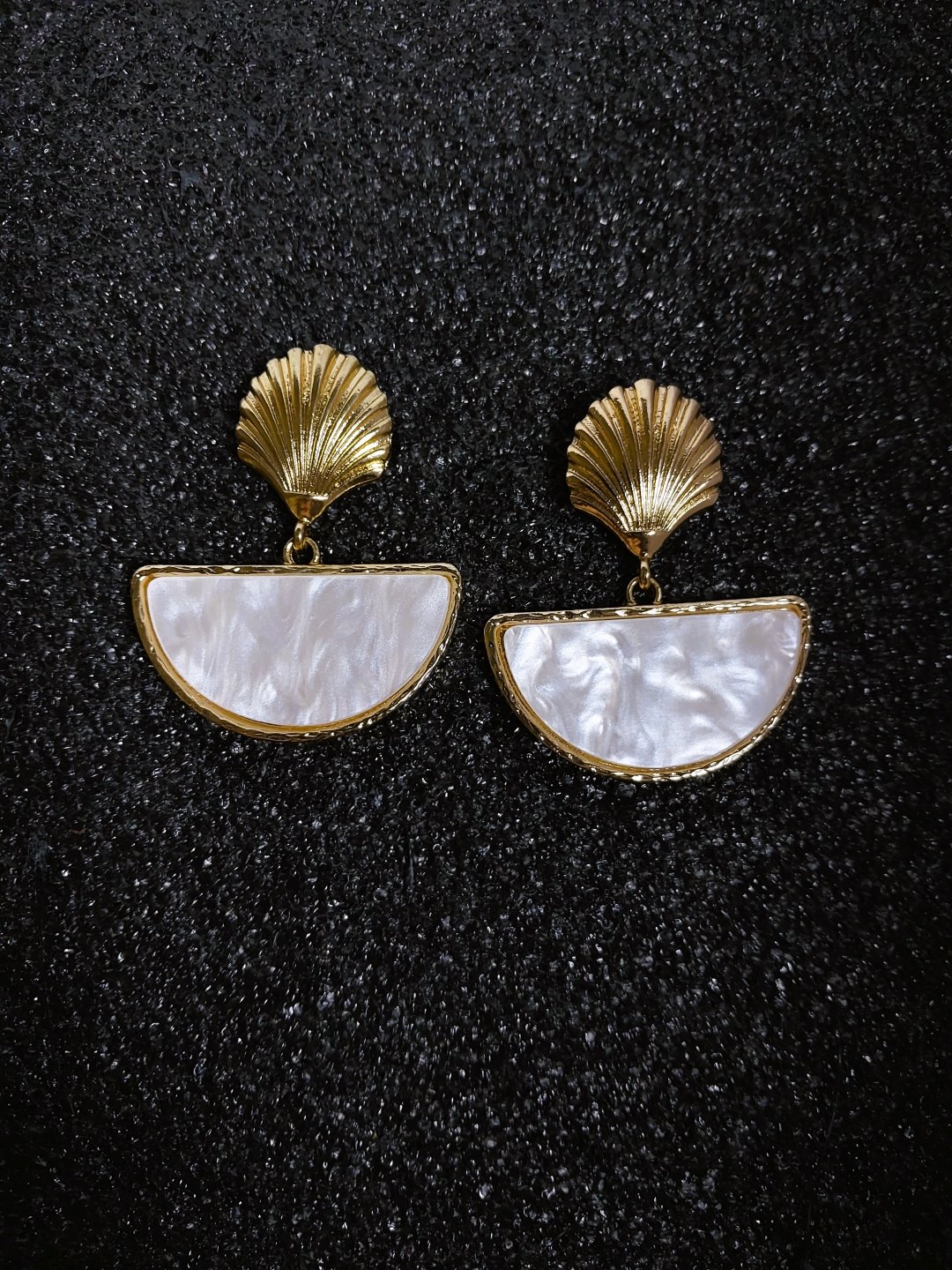 Shell and MOP dangler earrings