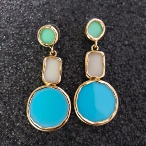 3 layered monochrome earrings